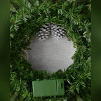 Guirlanda de Natal 90 cm com LED, Pinhas Nevadas e Folhagens Verdes