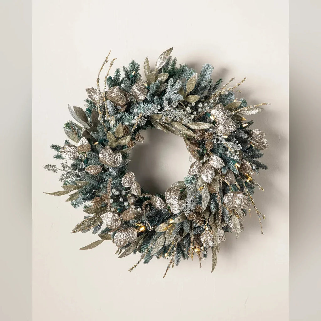 Guirlanda Nevada Champagne com LED 90 cm
