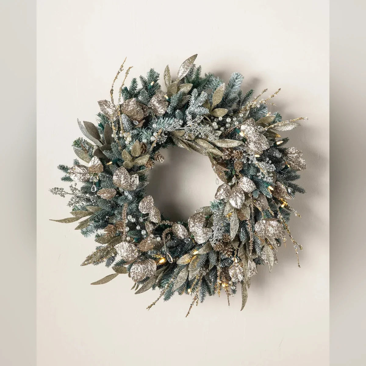 Guirlanda Nevada Champagne com LED 90 cm