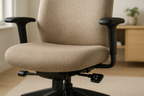 Cadeira de Escritório Ergonômica Tecido Bege com Rodízios