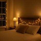 Cordão de Luzes LED 10m 100 Lâmpadas Branco Quente Decorativo