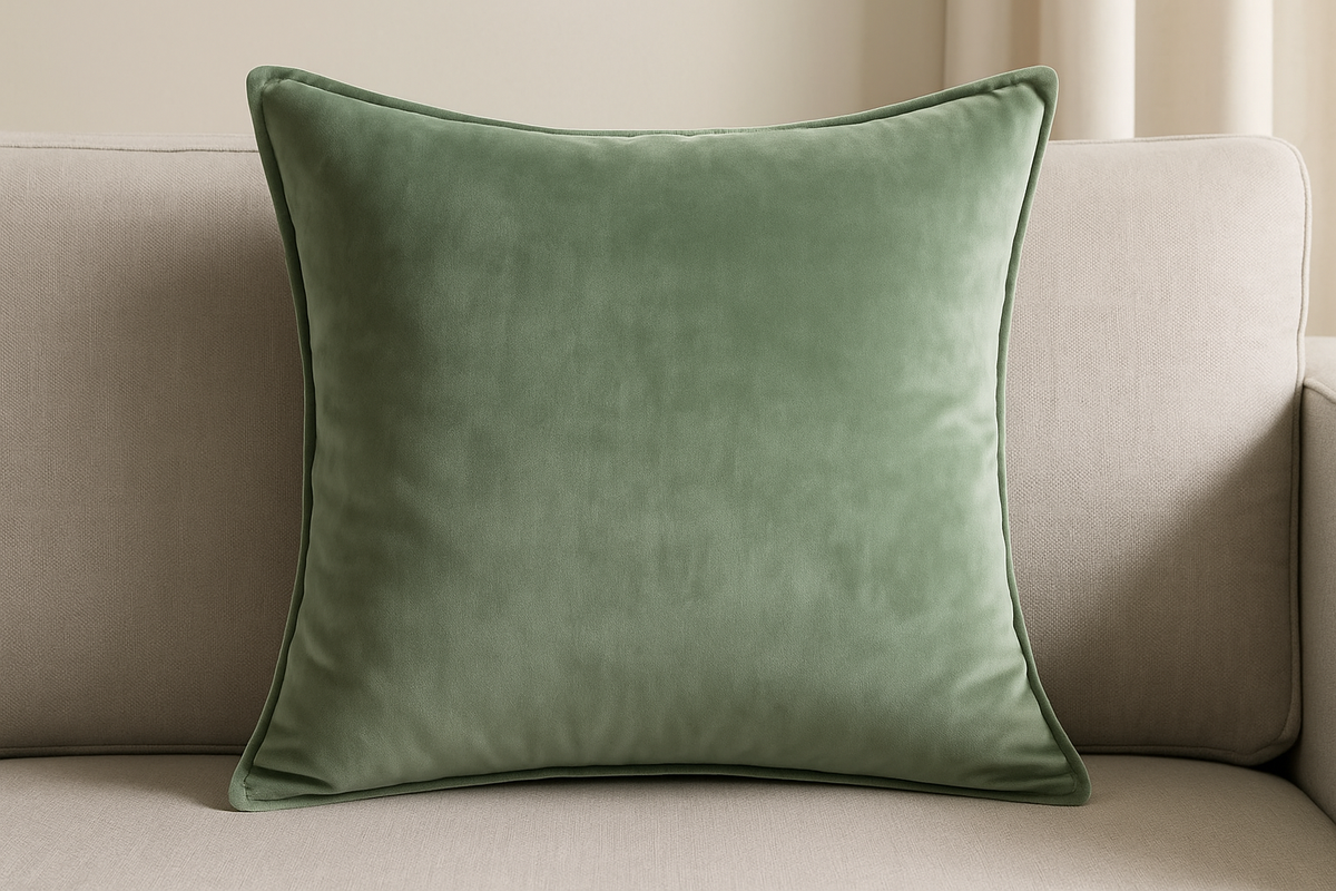 Almofada Decorativa Verde Sage Veludo - 45x45cm