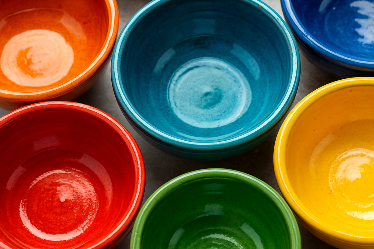 Conjunto 6 Bowls Coloridos Cerâmica - Cores Vibrantes