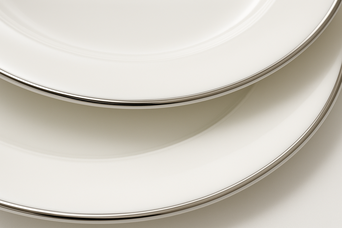 Conjunto 4 Travessas Porcelana Platina - Servir Premium