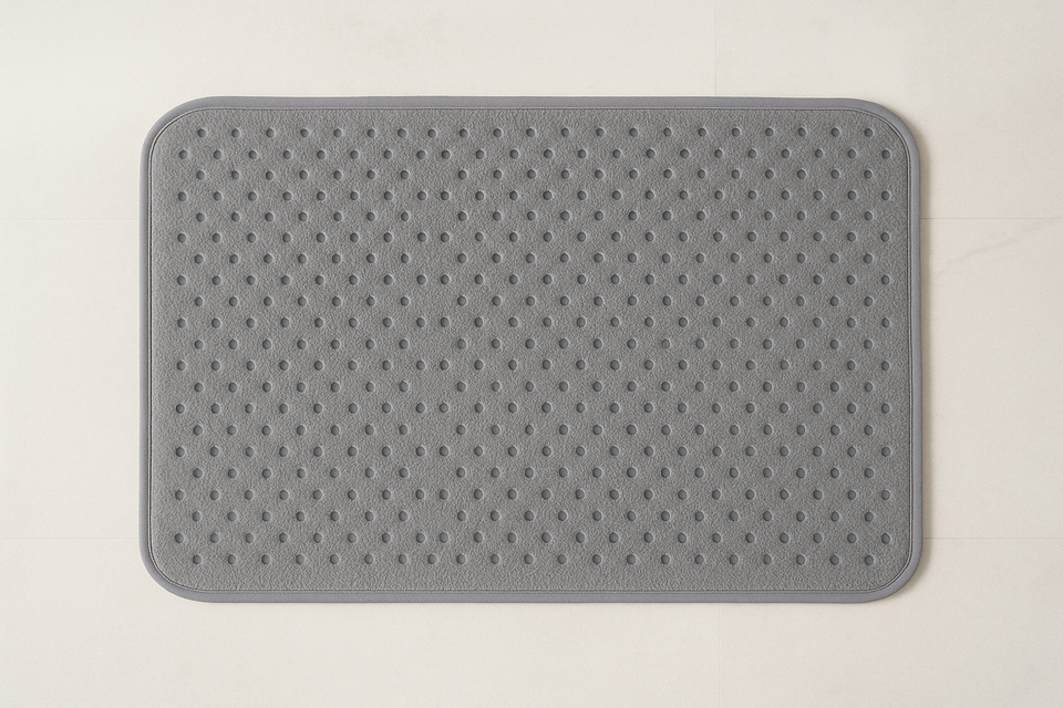 Tapete Banheiro Antiderrapante Cinza - 60x40cm Segurança