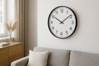 Relógio de Parede Minimalista Silencioso 30cm Branco e Preto