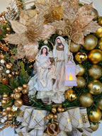 Guirlanda De Natal Sagrada Família C/ Led 65cm