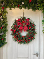 Guirlanda de Natal 60cm Farmhouse c/ led