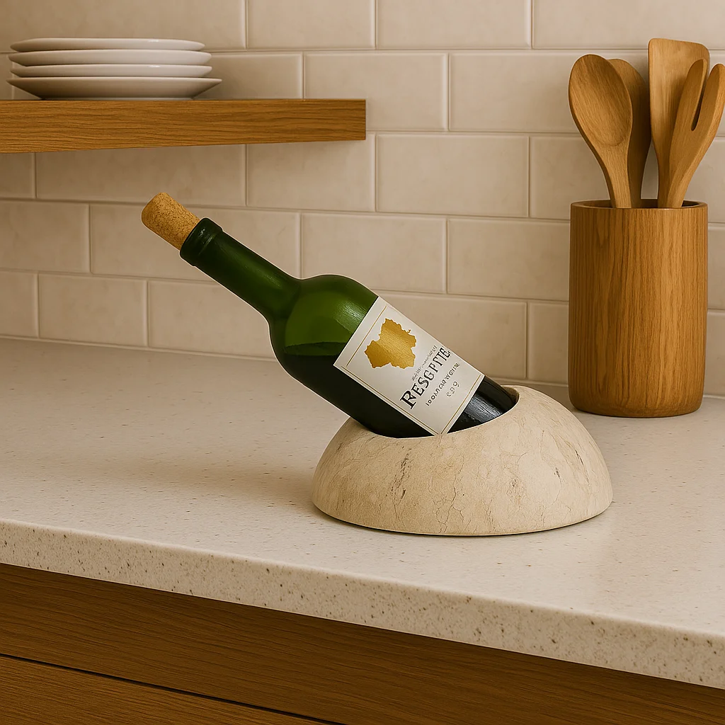 Porta Vinho Artesanal em Mármore Natural - Luxo e Sofisticação