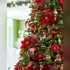 Kit 16 Enfeites de Natal Tradicionais Vermelho e Verde com Papai Noel, Presentes e Árvores