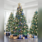 Kit 32 Enfeites para Árvore de Natal Azul e Dourado com Bolas e Pendentes