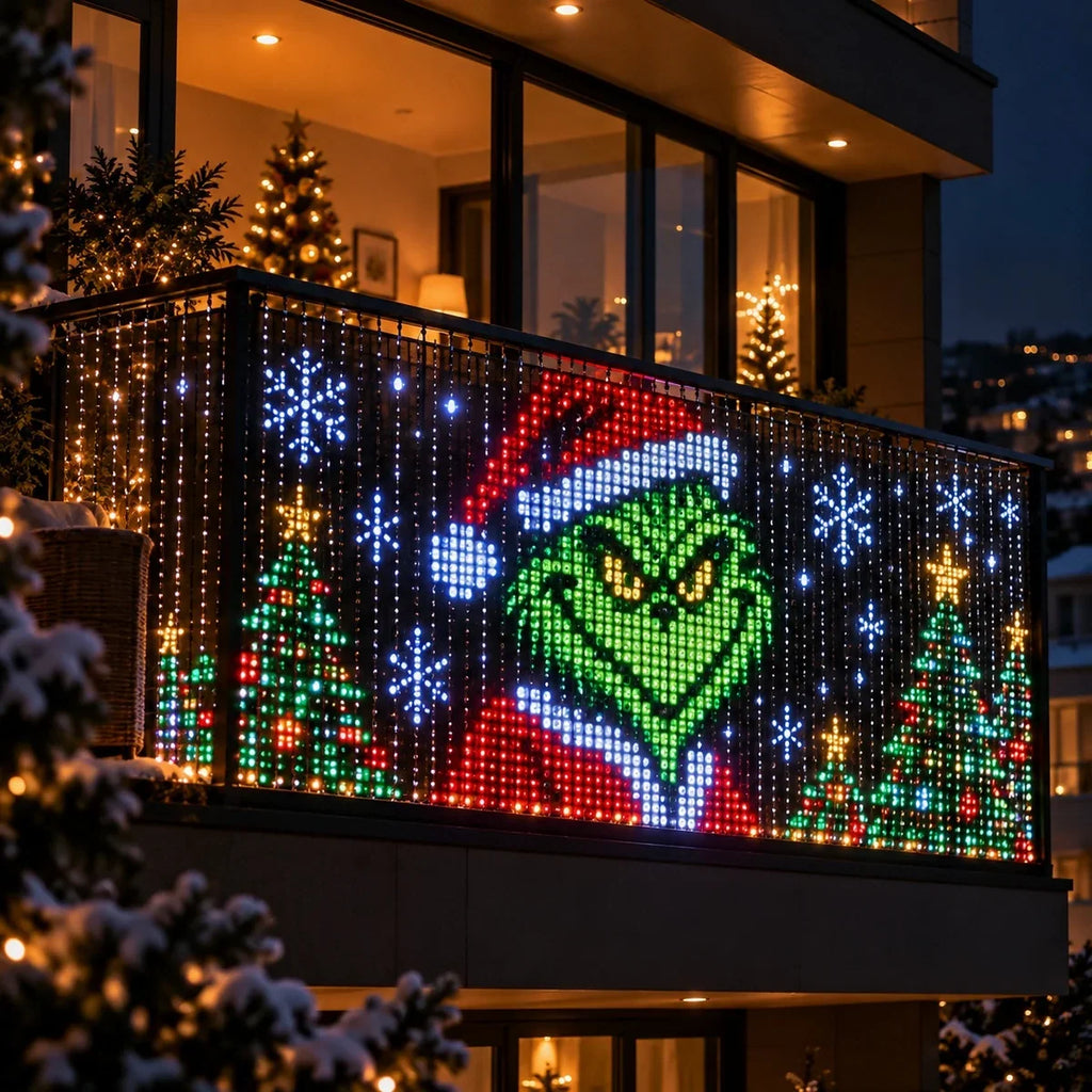 Cortina de LED Animada - fachada iluminada
