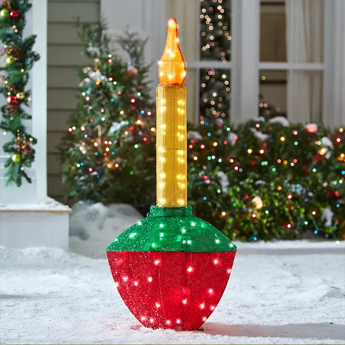 Vela Bolha Iluminada Gigante 1,27 m – 115 LEDs Cintilantes para Jardim