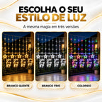 Cortina de Luz Estrela e Rena LED 3m - Decoração de Natal para Janela