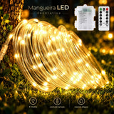 Luzes de Corda LED com Controle Remoto - A Pilha, 8 Modos