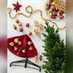 Mini Árvore de Natal 90 cm Encanto Imperial Vermelho e Dourado com Luzes LED