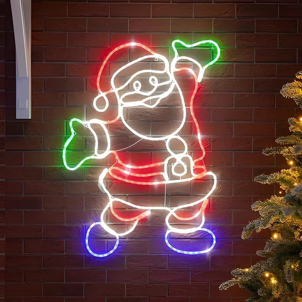 Papai Noel em LED Neon 1,50 m – 411 LEDs Coloridos com Efeito Pisca