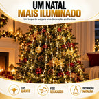 Pendente Iluminado 876 LEDs 8 Hastes 3m - Luz Quente Bivolt