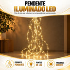 Pendente Iluminado 876 LEDs 8 Hastes 3m - Luz Quente Bivolt