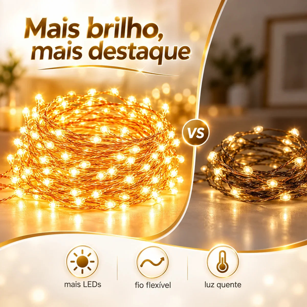 Pisca Fio de Fada Cluster 400 LEDs 4m com Efeito Strobo - 3 Cores