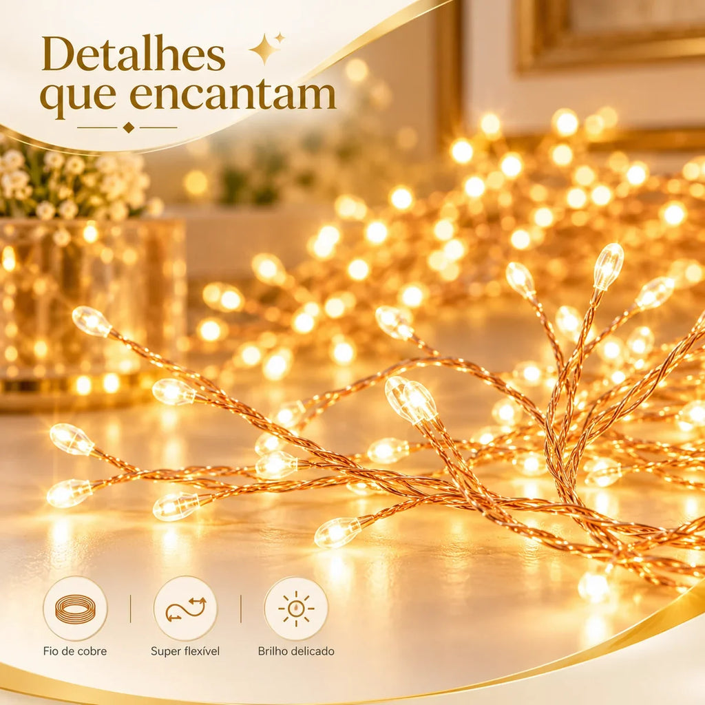 Pisca Fio de Fada Cluster 400 LEDs 4m com Efeito Strobo - 3 Cores