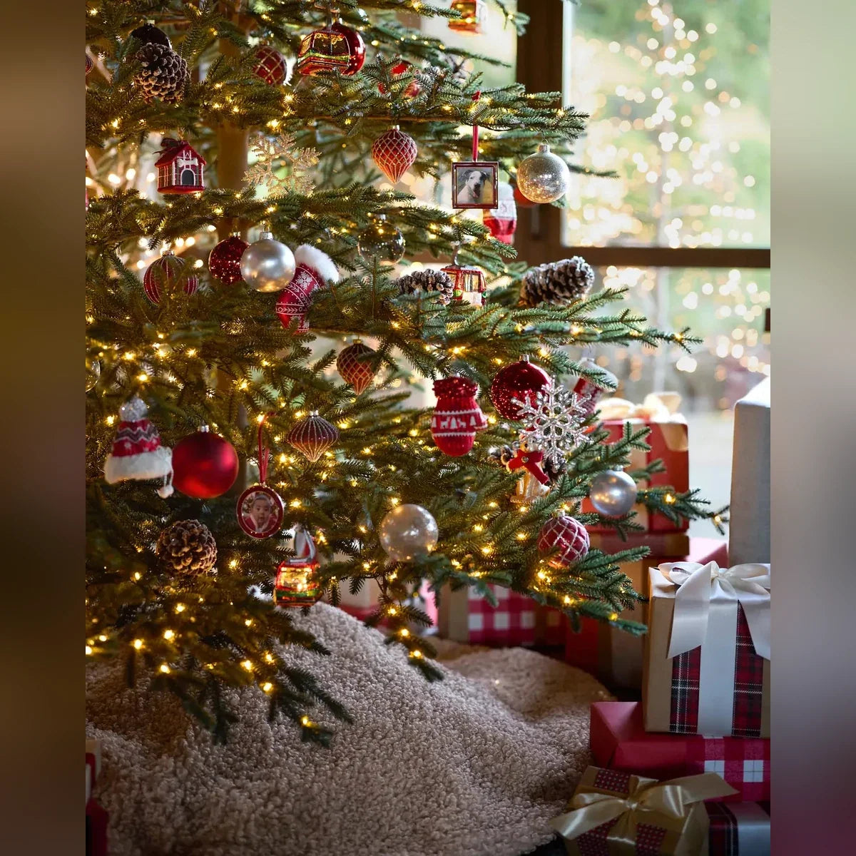 Saia para Árvore de Natal em Bouclé Bege