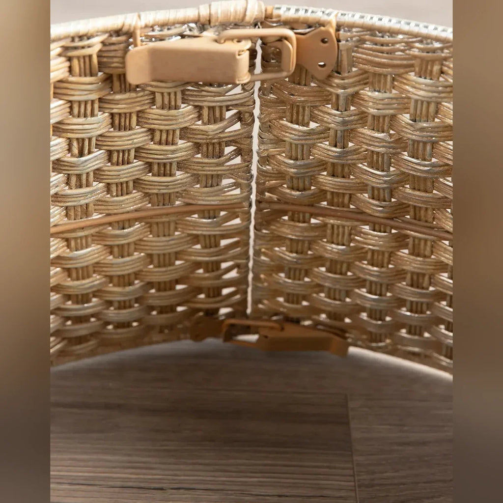 Saia Rígida para Árvore de Natal Trançada Dourado Champagne