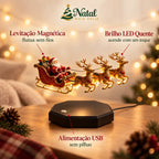 Trenó Encantado do Papai Noel com Renas – Luminária Natalina Flutuante