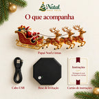 Trenó Encantado do Papai Noel com Renas – Luminária Natalina Flutuante