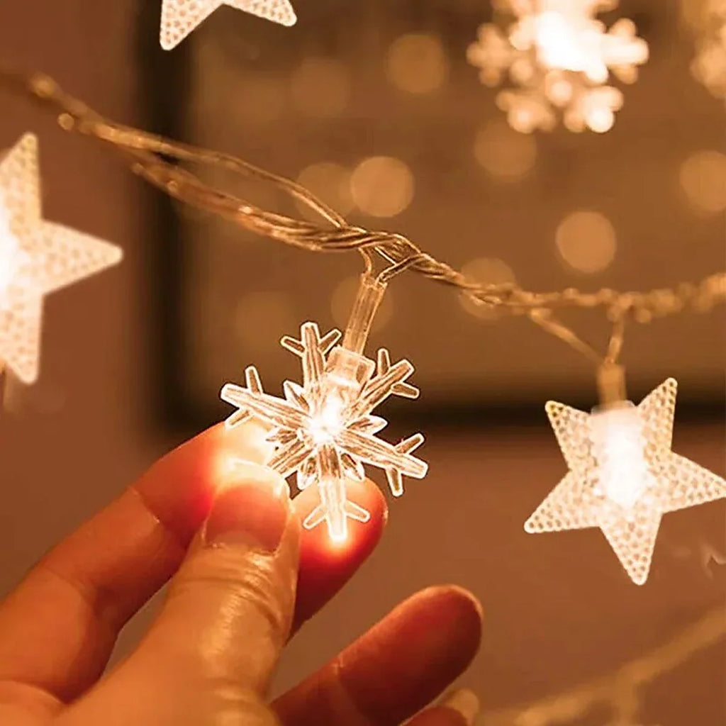 Varal de Luzes de Natal 20 LEDs – 3 m (Árvore, Rena, Estrela e Floco de Neve)